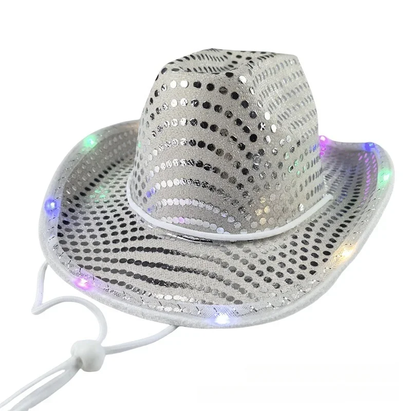 Fashion Nightclub Wind Party Props Cap Street Party Jazz Cap Magic Performance Cap Silver Sequins Cowboy Hat
Fashion Nightclub Wind Party Props Cap Street Party Jazz Cap Magic Performance Cap Silver Sequins Cowboy Hat