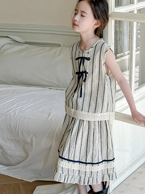 Girls Stripe ter Ne Skirt Set Summer Thin Korean Sle Dr Two Pieces Teenage Clothing 0 Years Old Kids Faion
Girls Stripe ter Ne Skirt Set Summer Thin Korean Sle Dr Two Pieces Teenage Clothing 0 Years Old Kids Faion