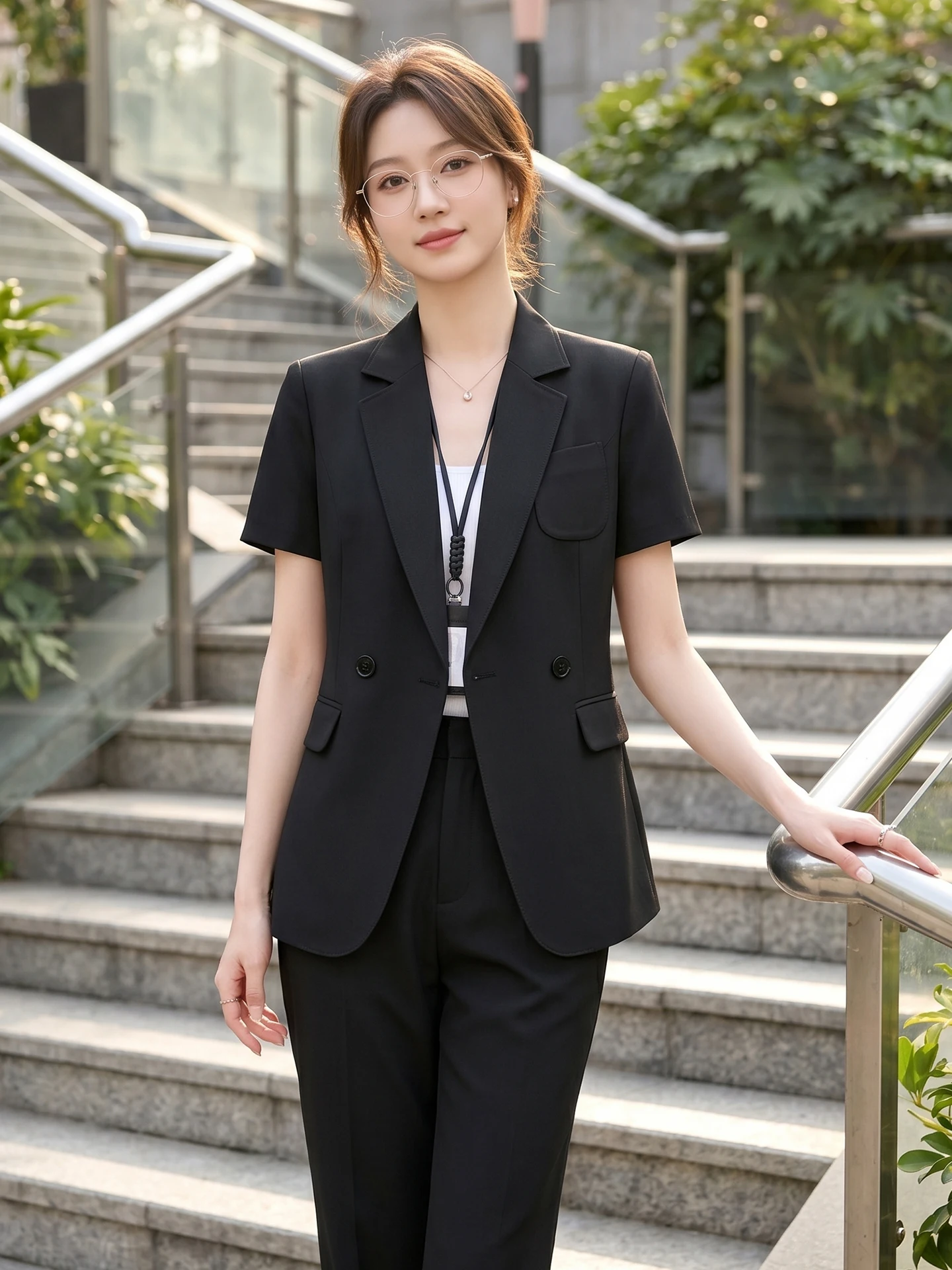 Black Short Sleeve Suit Women's Interview Outerwear Summer New Casual High-End Professional Formal Western Wear Ensemble
Black Short Sleeve Suit Women's Interview Outerwear Summer New Casual High-End Professional Formal Western Wear Ensemble