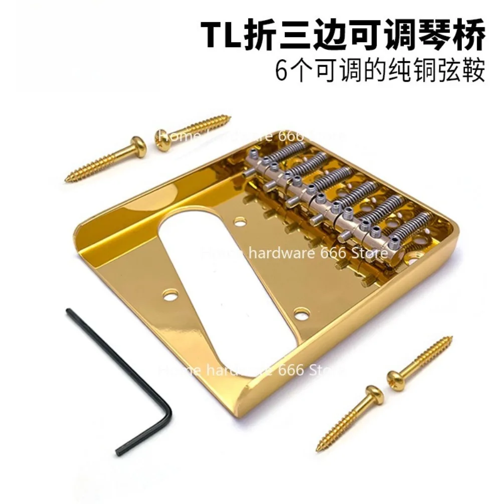 6-string Brass Bridge 85.5x77.5mm for TL Style Guitars, String Distance 10.7mm
6-string Brass Bridge 85.5x77.5mm for TL Style Guitars, String Distance 10.7mm