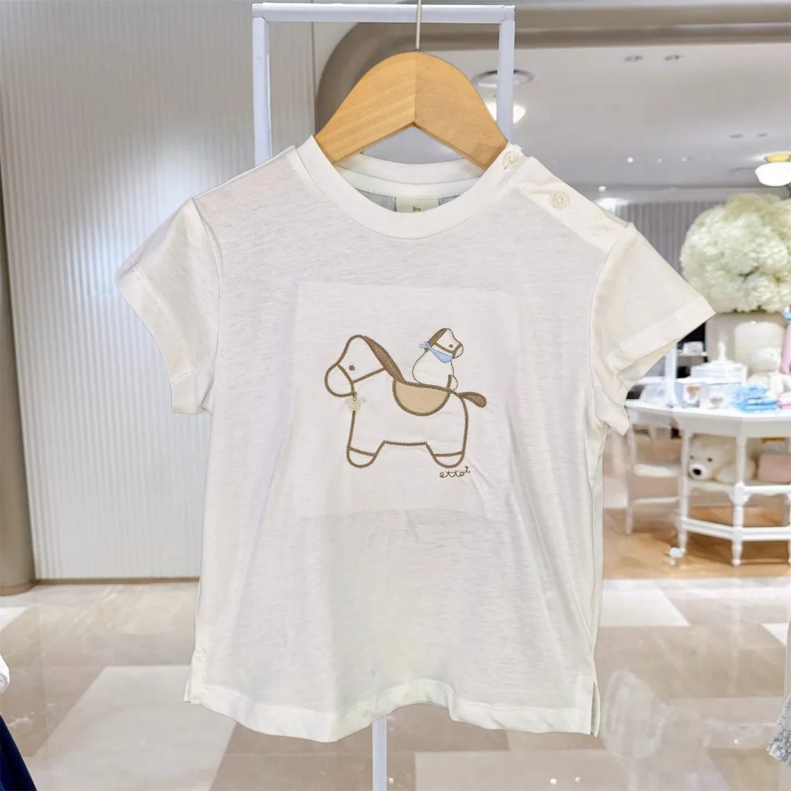 Toddler Cotton Tee with Lovely Pony Embroidery Simple White Short Sleeve T-Shirt for Boys & Girls
Toddler Cotton Tee with Lovely Pony Embroidery Simple White Short Sleeve T-Shirt for Boys & Girls