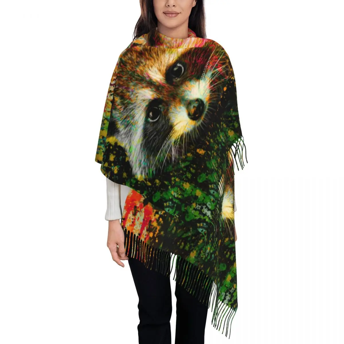 Женские длинные забавные шарфы с енотом на заказ, женские зимние мягкие теплые шаль с кисточками, шарф
Женские длинные забавные шарфы с енотом на заказ, женские зимние мягкие теплые шаль с кисточками, шарф