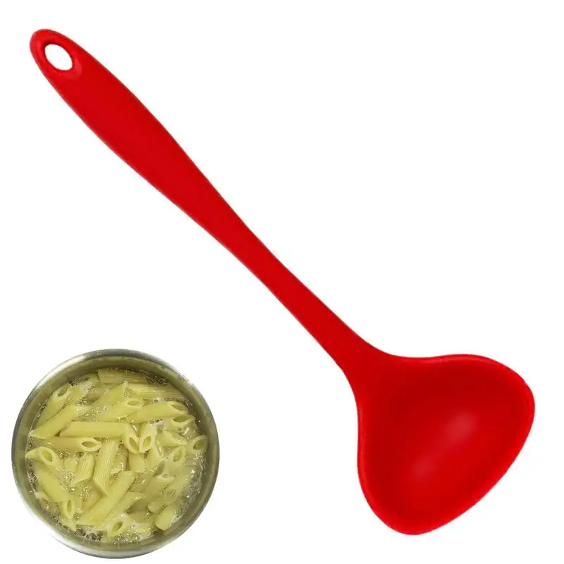 Silicone Soup Spoon Ladle Nonstick Dishwasher Safe Cooking Spoon Heat Resistant Non Slip Long Handle Round Scoop Kitchen Gadgets
Silicone Soup Spoon Ladle Nonstick Dishwasher Safe Cooking Spoon Heat Resistant Non Slip Long Handle Round Scoop Kitchen Gadgets