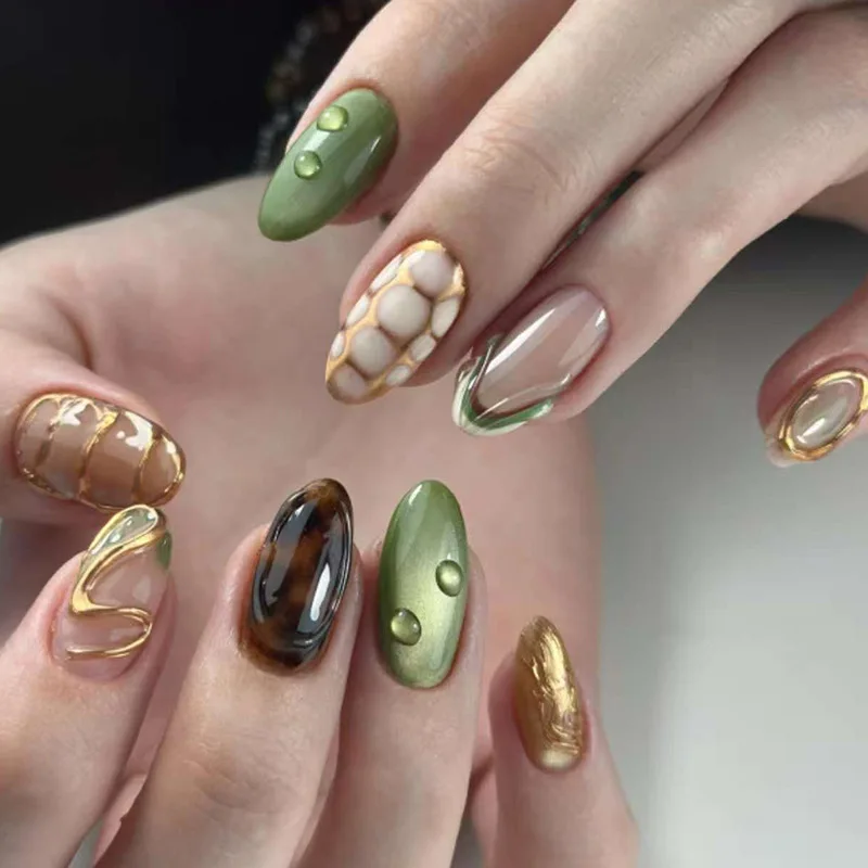24PCS Luxury 3D Gold Line Press on Nails with Almond Shape French Gilt Design Removable False Nails Embossed Sweet Cool Manicure
24PCS Luxury 3D Gold Line Press on Nails with Almond Shape French Gilt Design Removable False Nails Embossed Sweet Cool Manicure