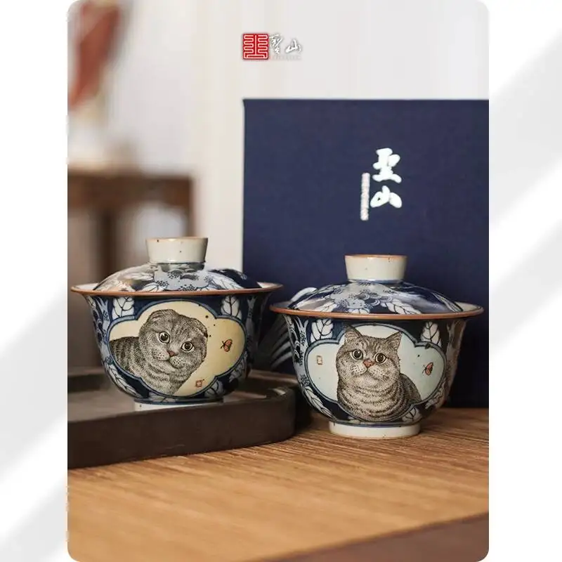 Sacred Mountain/Shanhe National Trend Creative Hand-Painted Cat Series Jingdezhen Antique-Style Ceramic Blue And White Tea Set
Sacred Mountain/Shanhe National Trend Creative Hand-Painted Cat Series Jingdezhen Antique-Style Ceramic Blue And White Tea Set