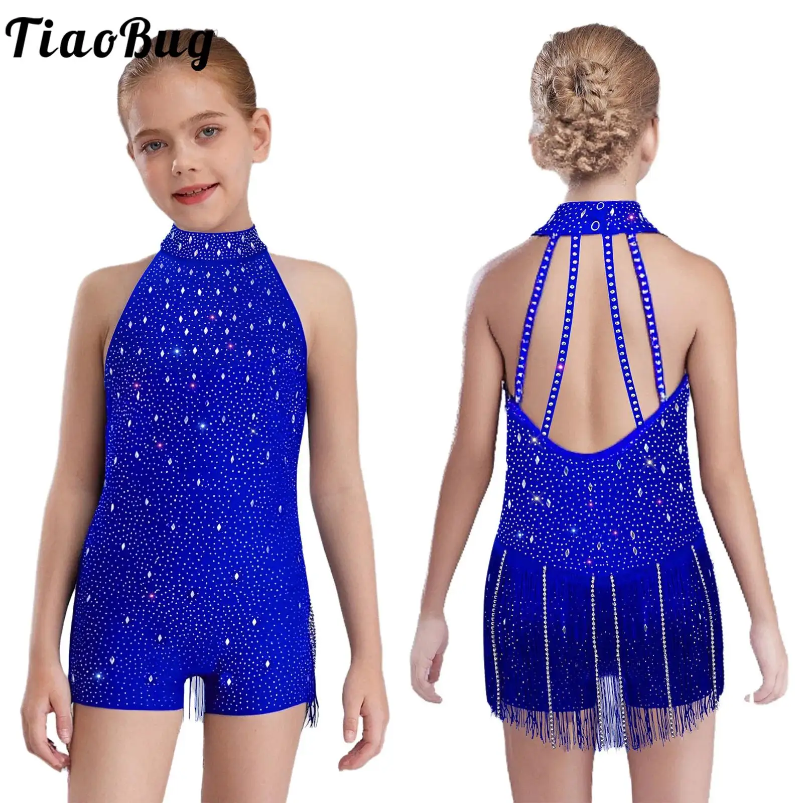 Girls Modern Latin Jazz Dance Jumpsuit Halter Shiny Rhinestones Tassel Cha-cha Tango Samba Rumba Bodysuit Figure Skating Costume
Girls Modern Latin Jazz Dance Jumpsuit Halter Shiny Rhinestones Tassel Cha-cha Tango Samba Rumba Bodysuit Figure Skating Costume