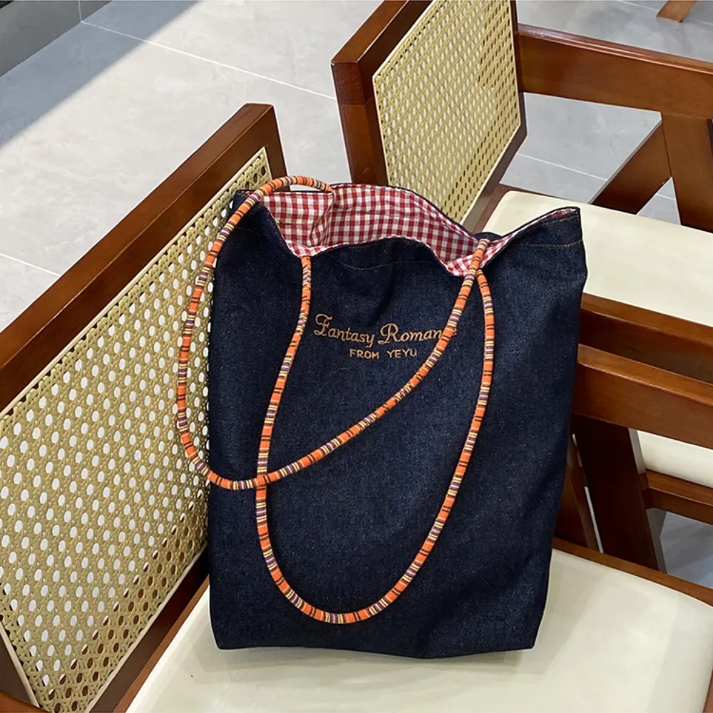 Vintage Cloth Double Sided Plaid Canvas Bag Retro Korean Style Denim Shoulder Bag Handbag Geometric Bohemian Messenger Bag Women
Vintage Cloth Double Sided Plaid Canvas Bag Retro Korean Style Denim Shoulder Bag Handbag Geometric Bohemian Messenger Bag Women