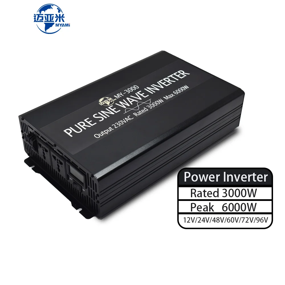 MYAMi New Micro Power Inverter 12V 24V 48V 60V 72V 96V DC to 110VAC 220VAC 3000W Pure Sine Wave Inverter Solar Car Inverter
MYAMi New Micro Power Inverter 12V 24V 48V 60V 72V 96V DC to 110VAC 220VAC 3000W Pure Sine Wave Inverter Solar Car Inverter