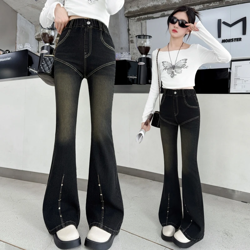 Girls' Denim Flare Pants - Avant-garde Fashion Tight Denim Pants for Kids - Youth Girls' Flare Pants for Autumn Full-length pan
Girls' Denim Flare Pants - Avant-garde Fashion Tight Denim Pants for Kids - Youth Girls' Flare Pants for Autumn Full-length pan