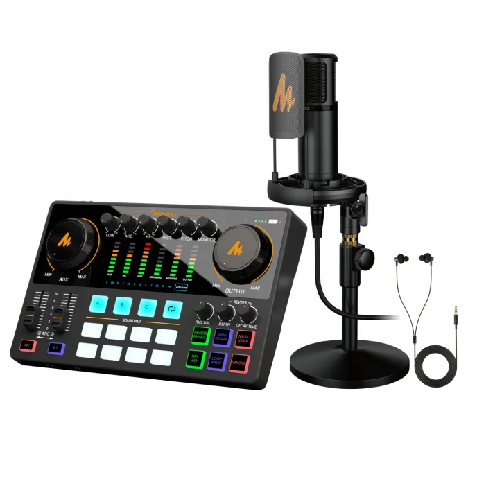 Maonocaster External XLR Audio Interface Sound Card with Condenser Microphone for Podcast Studio Mixer External Sound Card
Maonocaster External XLR Audio Interface Sound Card with Condenser Microphone for Podcast Studio Mixer External Sound Card