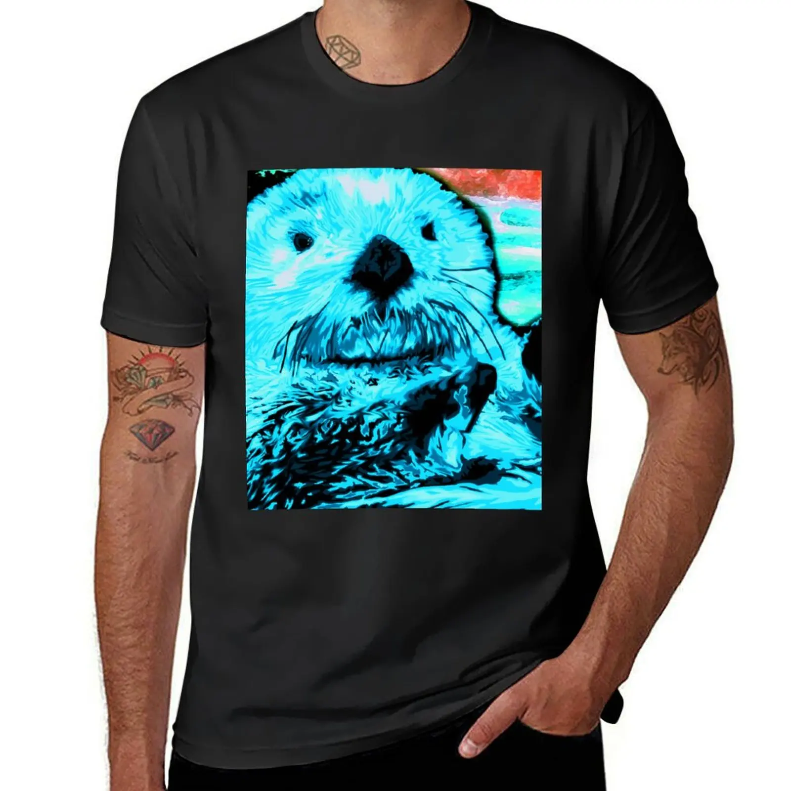 Bright Aqua Blue painted Sea Otter art T-Shirt cute clothes tops quick drying kawaii clothes mens graphic t-shirts hip hop
Bright Aqua Blue painted Sea Otter art T-Shirt cute clothes tops quick drying kawaii clothes mens graphic t-shirts hip hop
