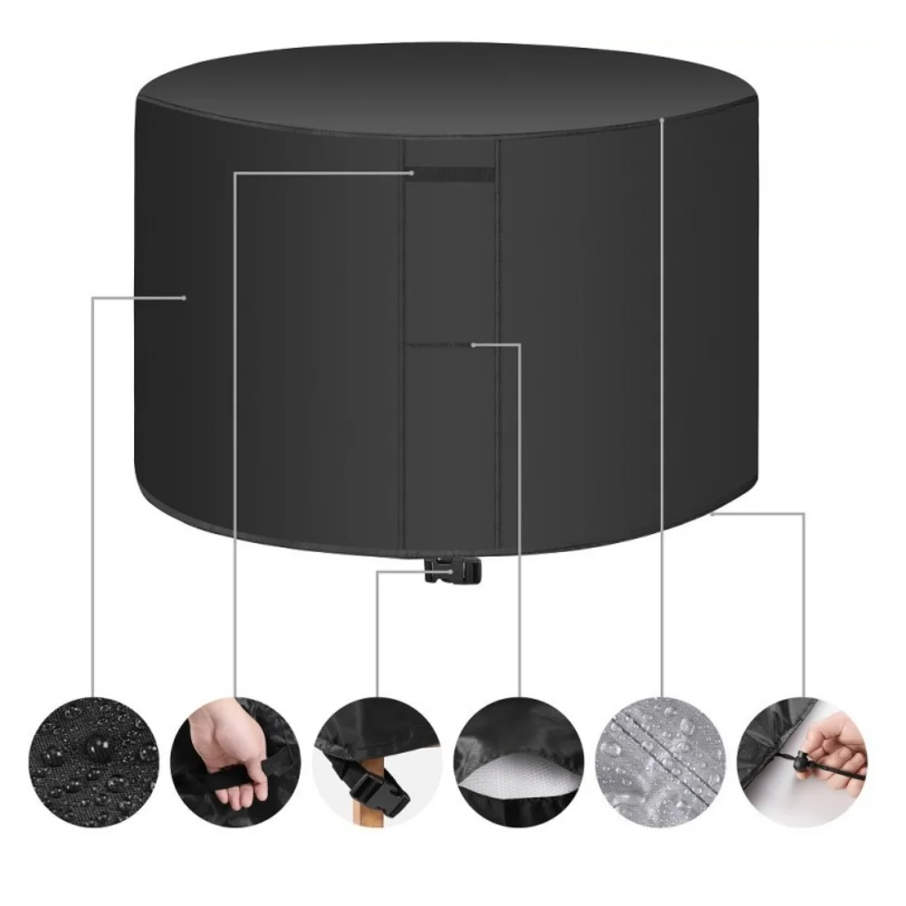 420D Oxford Waterproof Round Cover for Outdoor Furniture Protects Patio Tables and Chairs from Weather Dirt and Moisture
420D Oxford Waterproof Round Cover for Outdoor Furniture Protects Patio Tables and Chairs from Weather Dirt and Moisture