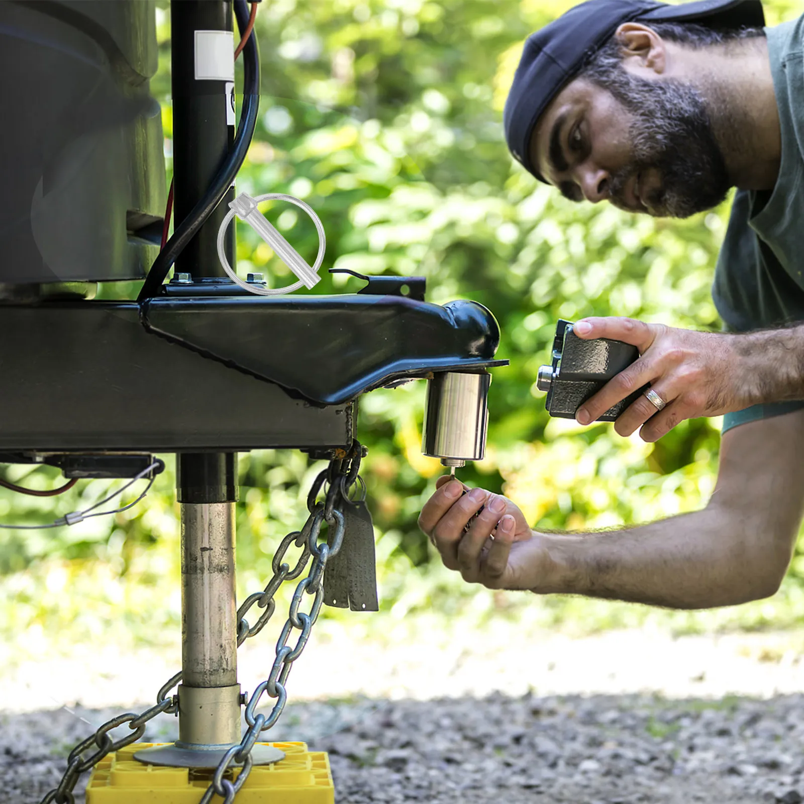 Набор оцинкованных стопорных шпилек для тяжелых условий эксплуатации с кольцом для надежного крепления прицепов и навесного оборудования для коммерческих автомобилей
Набор оцинкованных стопорных шпилек для тяжелых условий эксплуатации с кольцом для надежного крепления прицепов и навесного оборудования для коммерческих автомобилей