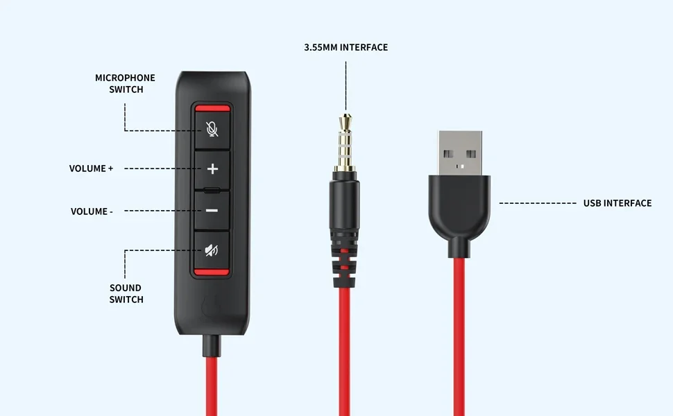 S38060ccf9f81419f8a432d80dba0936ao BINNUNE Business Headsets Wired Work Headphones for Laptop PC Computer with Noise Cancelling Mic for Zoom Office Conference