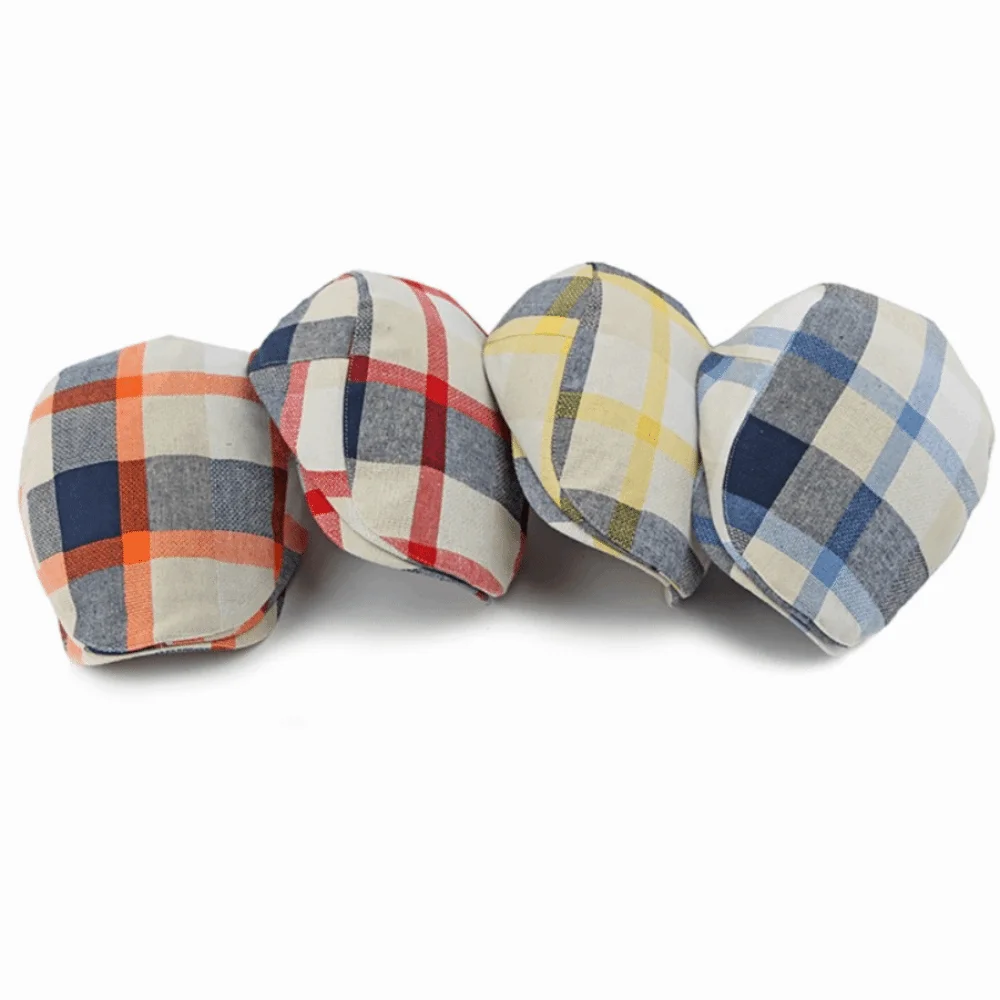 Classic Colorful Plaid Berets Thin Button Adjustable Newsboy Caps Breathable Soft Flat Caps for Men Women
Classic Colorful Plaid Berets Thin Button Adjustable Newsboy Caps Breathable Soft Flat Caps for Men Women