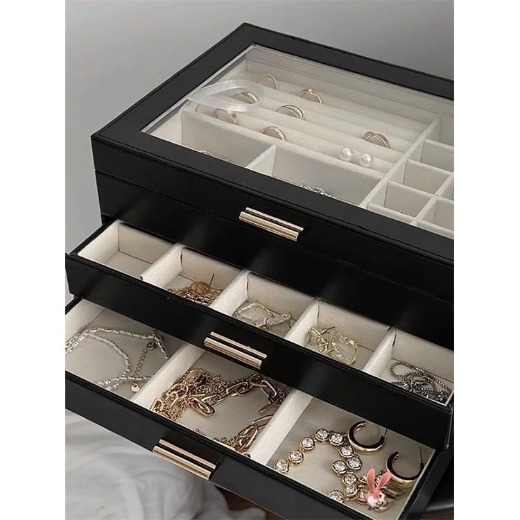 Многослойная дизайнерская шкатулка для хранения украшений, большая, для домашнего использования, с классической структурой, органайзер для браслетов и аксессуаров
Многослойная дизайнерская шкатулка для хранения украшений, большая, для домашнего использования, с классической структурой, органайзер для браслетов и аксессуаров