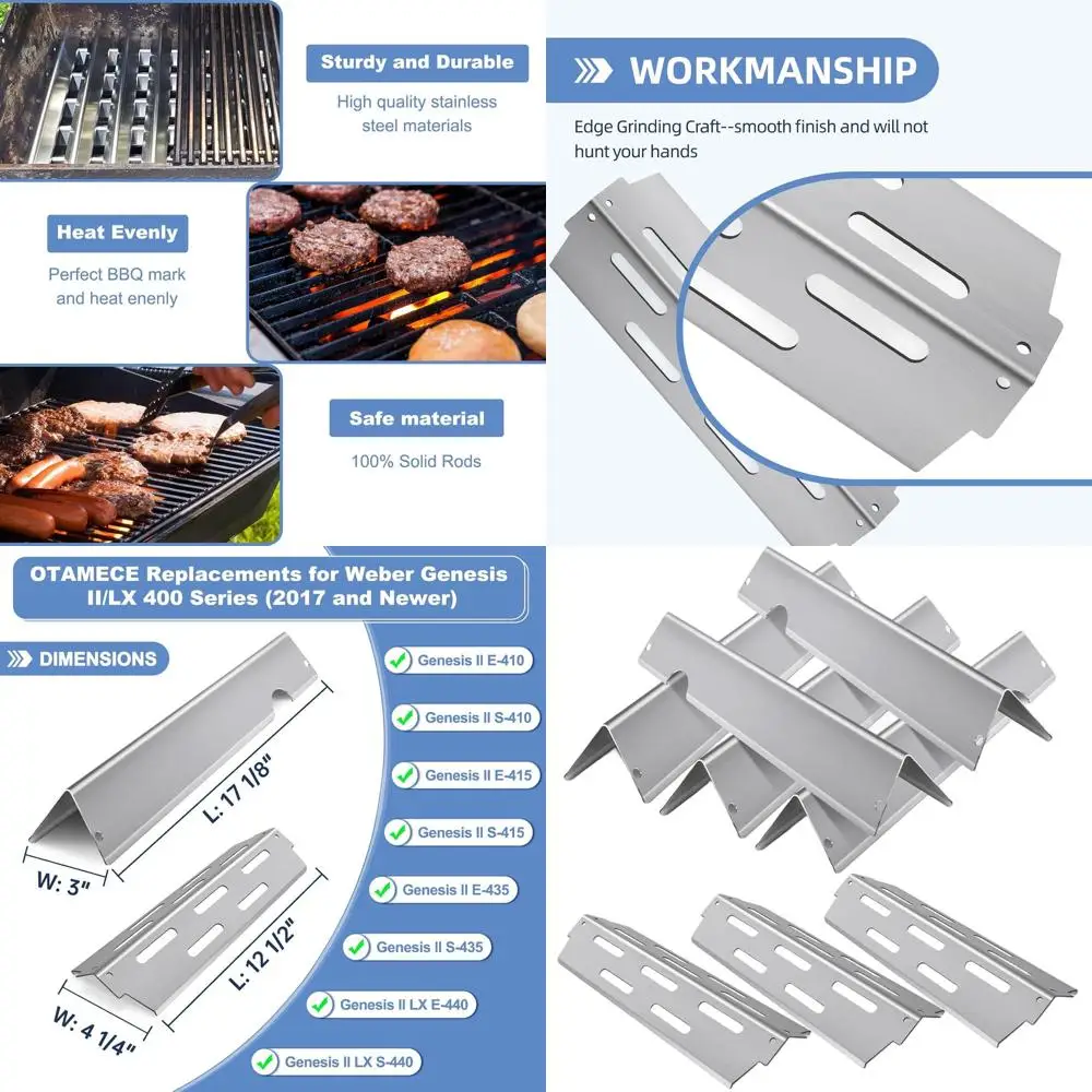 Сменные ароматизаторы вкуса и тепловые дефлекторы 66795 66032 для гриля Genesis II, нержавеющая сталь
Сменные ароматизаторы вкуса и тепловые дефлекторы 66795 66032 для гриля Genesis II, нержавеющая сталь