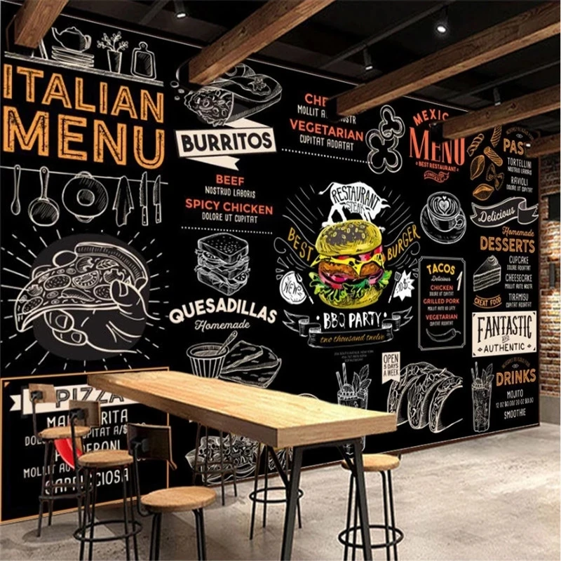 Customized products European American Burger Italian Pizza Western Fast Food Restaurant Wallpaper Mural Snack Bar blackboard 3d
Customized products European American Burger Italian Pizza Western Fast Food Restaurant Wallpaper Mural Snack Bar blackboard 3d