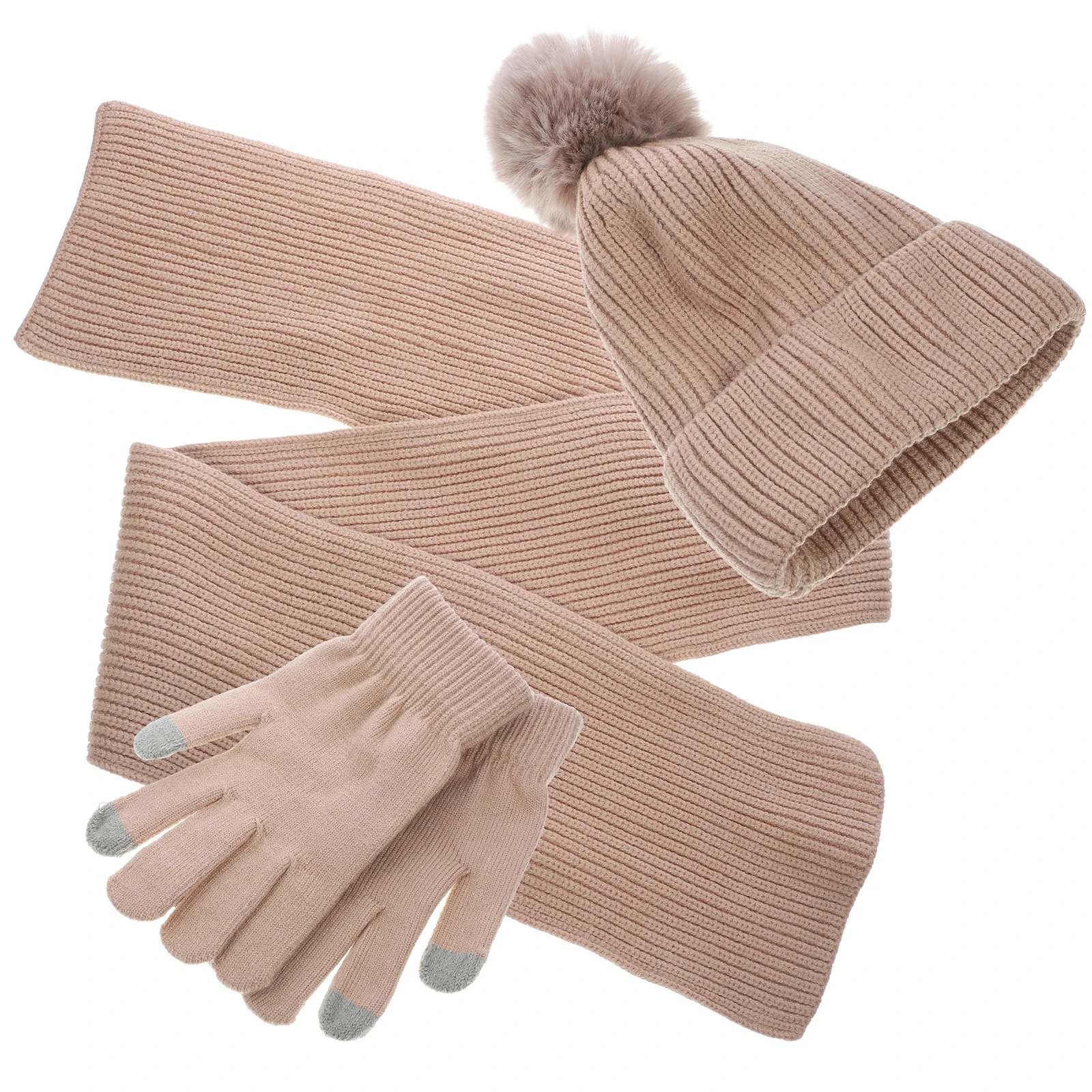 Women Winter Gloves Warm Mittens Knitted Hat Scarf Set for Outdoor Riding Soft Touch Screen Material Long Lasting Gentle Skin 
Women Winter Gloves Warm Mittens Knitted Hat Scarf Set for Outdoor Riding Soft Touch Screen Material Long Lasting Gentle Skin
