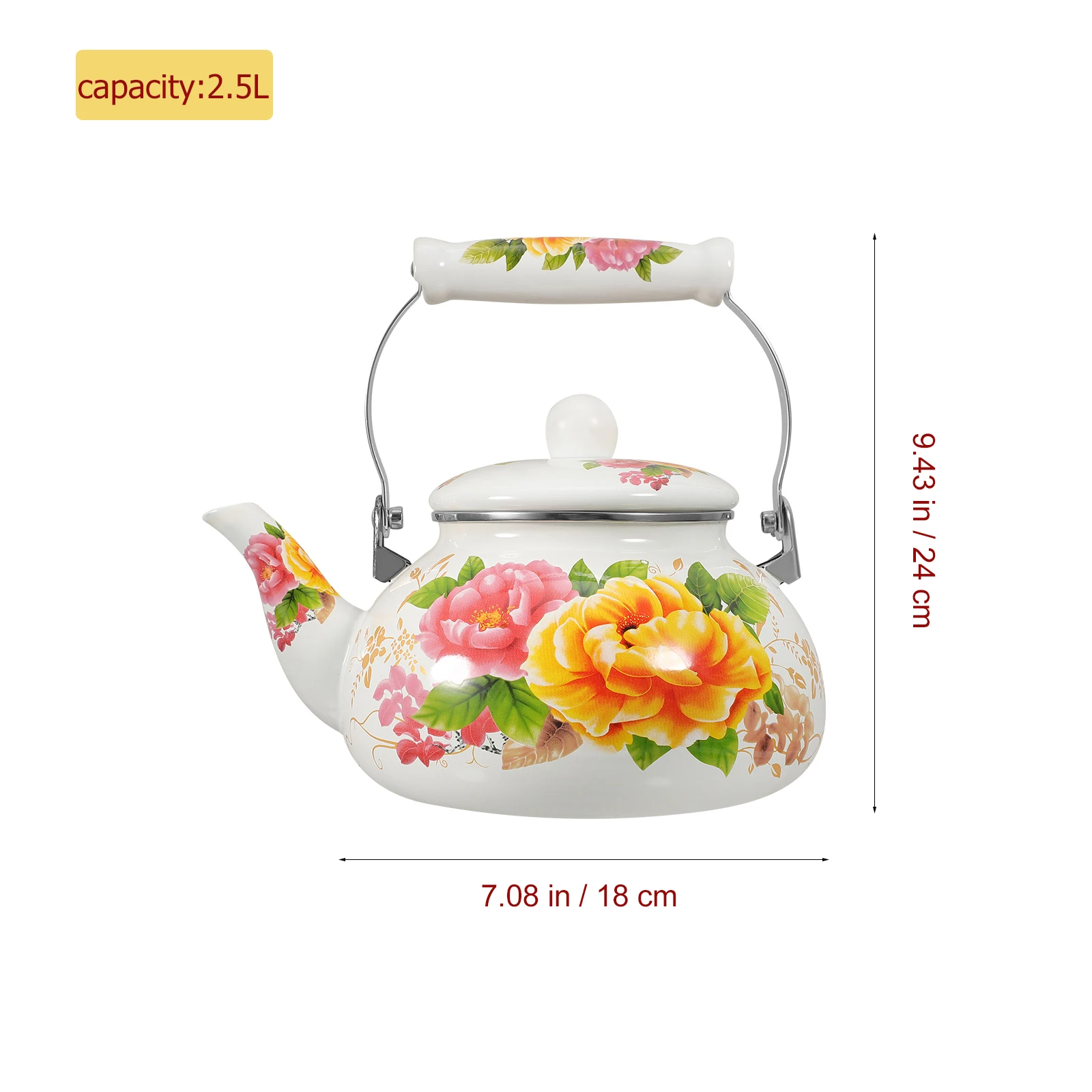Enamel Tea Kettle Stovetop Large Capacity Floral Design Portable Kitchen Accessories Retro Insulated Handle Easy Clean Water
Enamel Tea Kettle Stovetop Large Capacity Floral Design Portable Kitchen Accessories Retro Insulated Handle Easy Clean Water