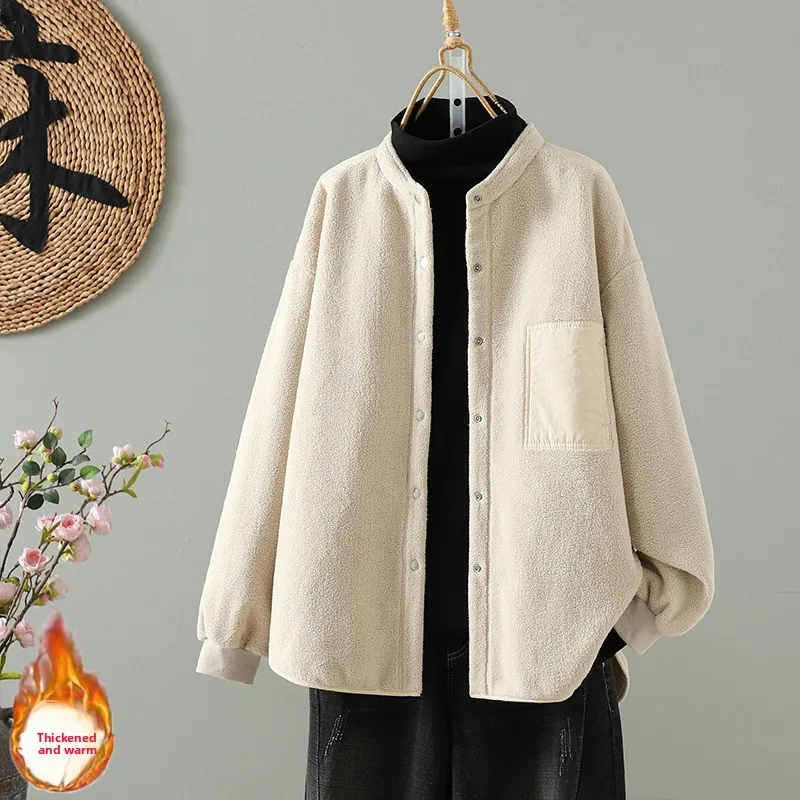 Warm Fce Lined round Ne irt Jaet Pure Color Outerwear for plus Size Women Autumn Winter New Arrival Commute Sle
Warm Fce Lined round Ne irt Jaet Pure Color Outerwear for plus Size Women Autumn Winter New Arrival Commute Sle