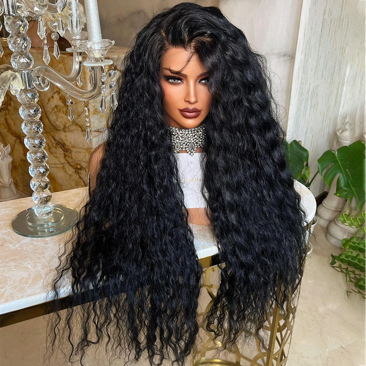 40 Inch Deep Wave 13X4 13x6 4x4 HD Lace Frontal Wigs Black Color Human Hair For Women Pre Plucked 200% Density Brazilian Wigs
40 Inch Deep Wave 13X4 13x6 4x4 HD Lace Frontal Wigs Black Color Human Hair For Women Pre Plucked 200% Density Brazilian Wigs
