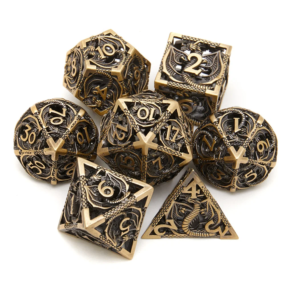 Hollow metal DND dice 7-piece polyhedral role-playing dice set D&D suitable for tabletop board games, Halloween, Christmas gifts
Hollow metal DND dice 7-piece polyhedral role-playing dice set D&D suitable for tabletop board games, Halloween, Christmas gifts