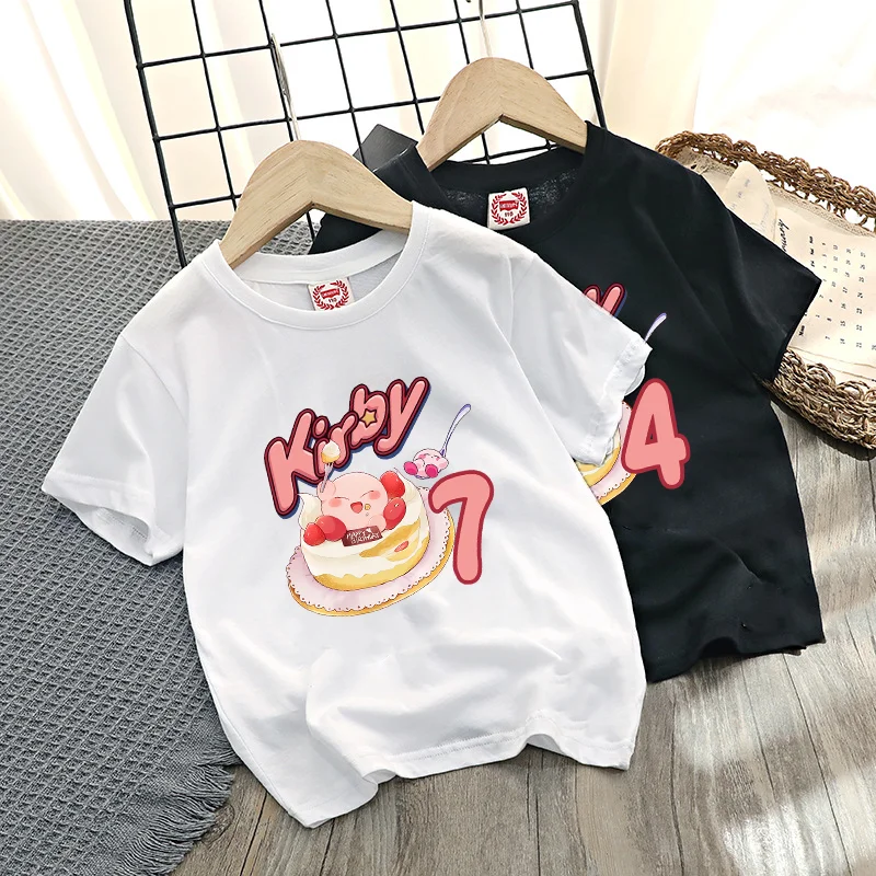 Kirbys Birthday Party Clothes Summer Cotton T-shirt Cute Cartoon Anime Graphic Print Cool Comfortable Unisex Short Sleeves Gifts
Kirbys Birthday Party Clothes Summer Cotton T-shirt Cute Cartoon Anime Graphic Print Cool Comfortable Unisex Short Sleeves Gifts