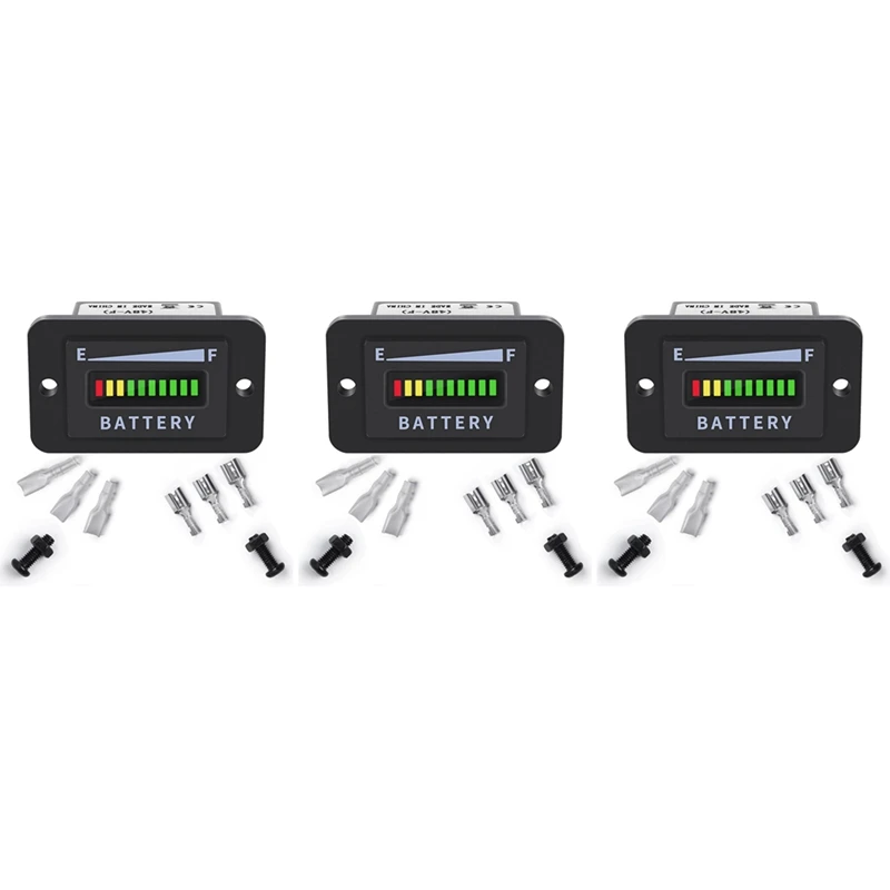 3X Golf Cart Battery Meter 48V LED Battery Indicator Battery Gauge Battery Level Meter IP65 For Club Car,Fork Lifts
3X Golf Cart Battery Meter 48V LED Battery Indicator Battery Gauge Battery Level Meter IP65 For Club Car,Fork Lifts