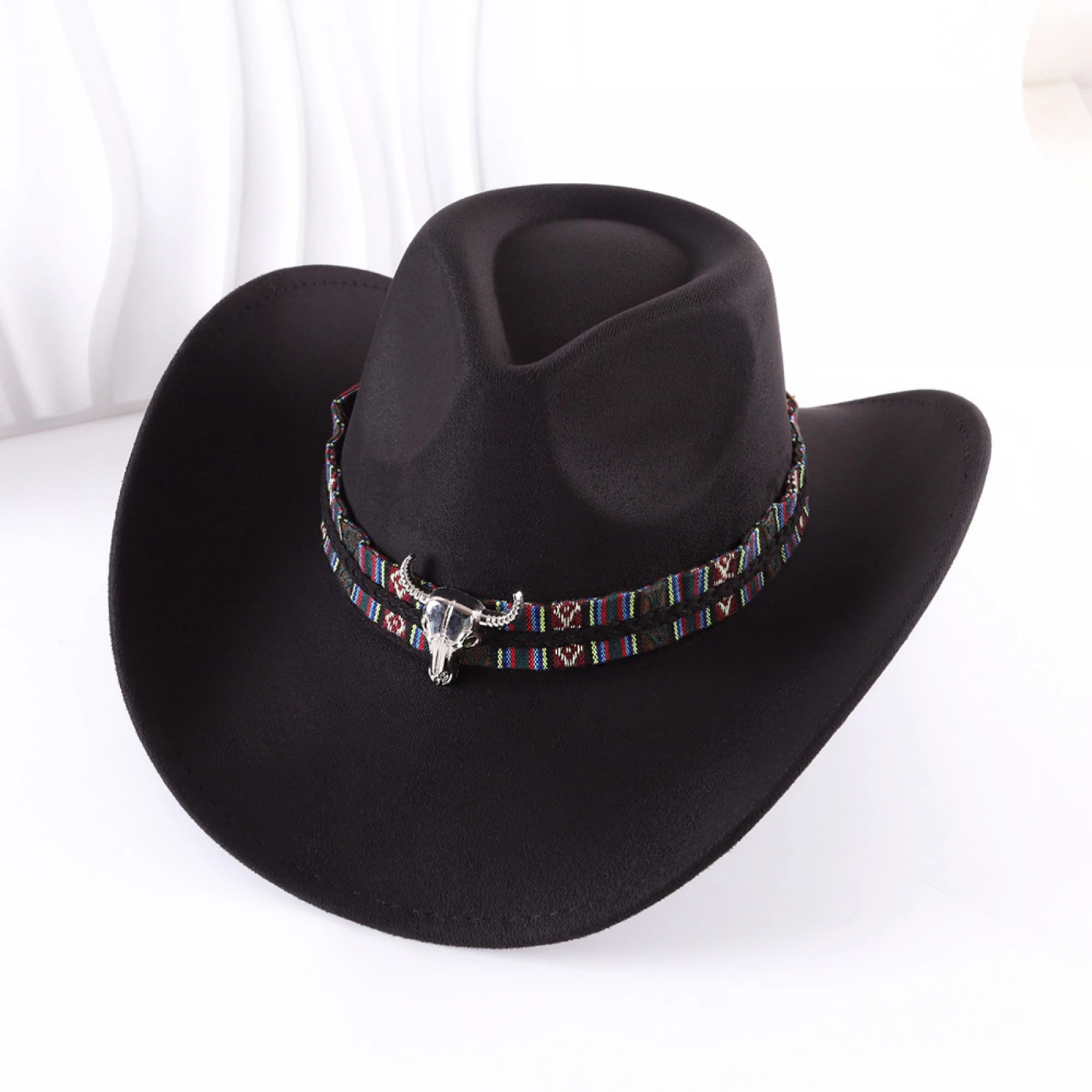 Stylish Cowboy Hat with Bull Head Buckle for Women and Men Vintage Western Jazz Cap for Daily Wear Party and Clubbing
Stylish Cowboy Hat with Bull Head Buckle for Women and Men Vintage Western Jazz Cap for Daily Wear Party and Clubbing