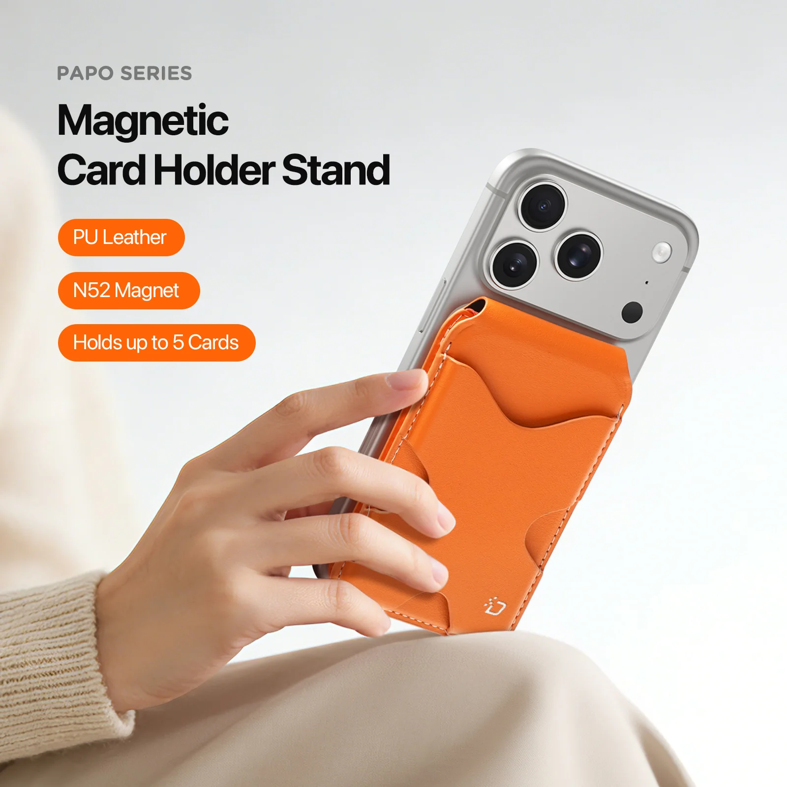 DUX DUCIS MagSafe Card Wallet Stand for iPhone 17 Pro Max & 12-16 Series, PU Leather Magnetic Credit Card Holder
DUX DUCIS MagSafe Card Wallet Stand for iPhone 17 Pro Max & 12-16 Series, PU Leather Magnetic Credit Card Holder