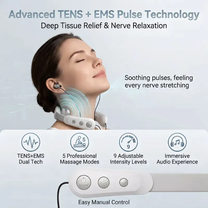 Массажер для шеи с Bluetooth-наушниками, импульсной терапией EMS, подогревом, для снятия боли, расслабления шейного отдела, портативное устройство для ухода за здоровьем
Массажер для шеи с Bluetooth-наушниками, импульсной терапией EMS, подогревом, для снятия боли, расслабления шейного отдела, портативное устройство для ухода за здоровьем