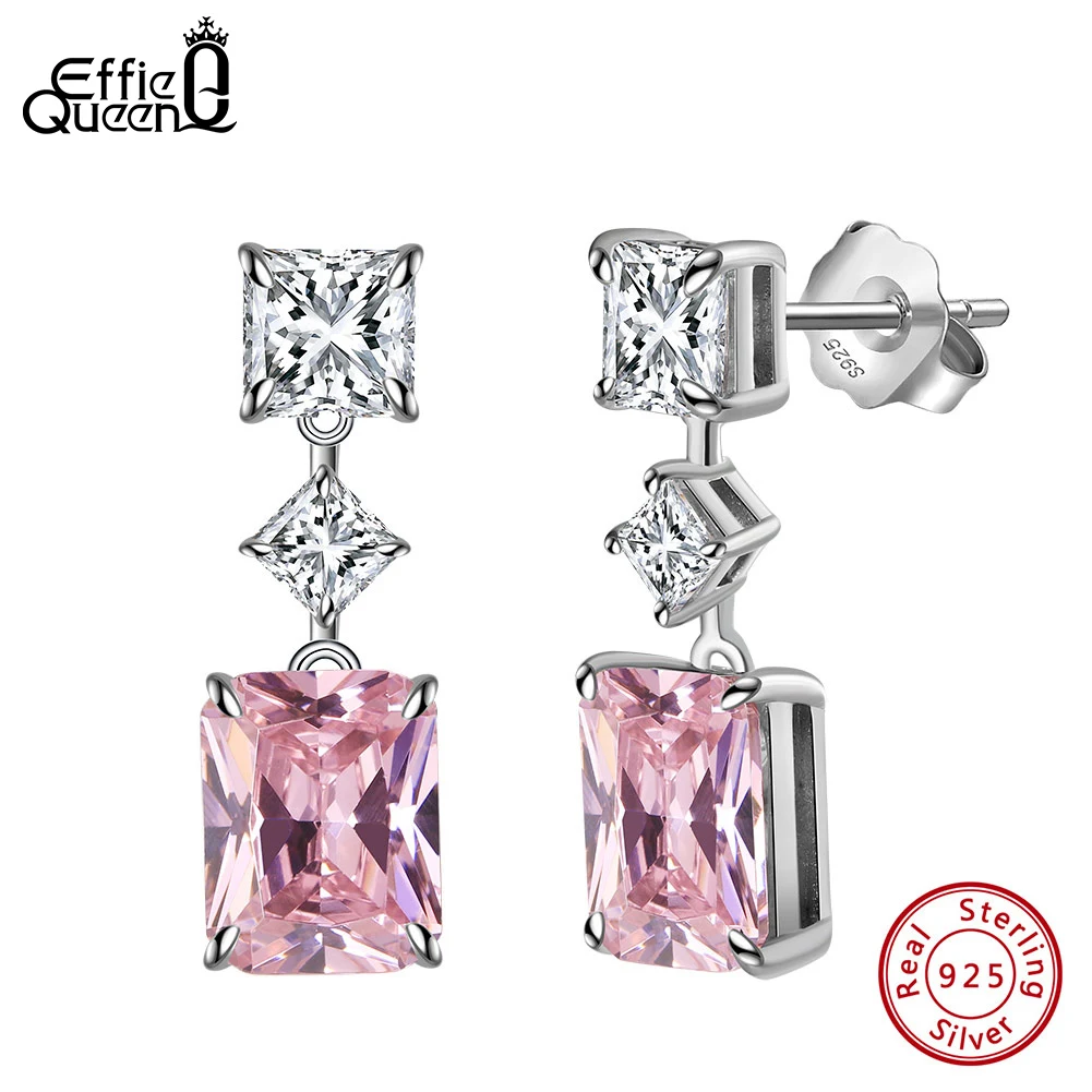 Серьги-подвески Effie Queen с розовыми кубическими циркониями, серебро S925, модные украшения, аксессуары для вечеринок, свадебный подарок LZE32
Серьги-подвески Effie Queen с розовыми кубическими циркониями, серебро S925, модные украшения, аксессуары для вечеринок, свадебный подарок LZE32