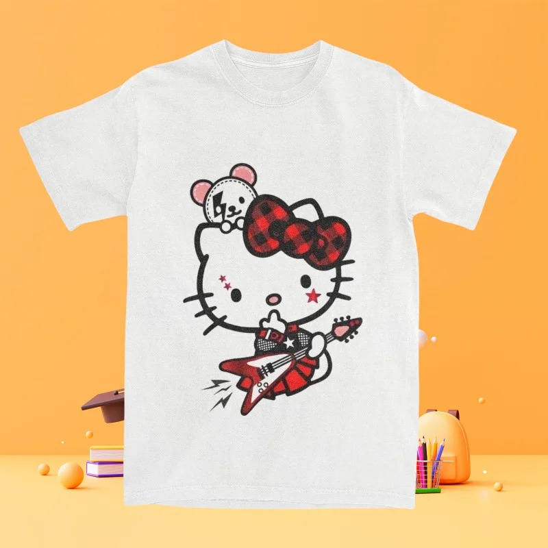 Футболка MOTO-Hello Kitty, летняя модная модная футболка в стиле ретро, повседневная футболка с короткими рукавами и принтом для детей
Футболка MOTO-Hello Kitty, летняя модная модная футболка в стиле ретро, повседневная футболка с короткими рукавами и принтом для детей