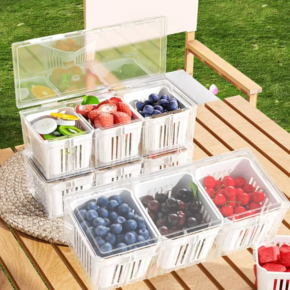 New 3 Grid Refrigerator Storage Box with Lid Large Capacity Fresh-keeping Boxes Kitchen Drain Seal Box Onion Ginger Garlic
New 3 Grid Refrigerator Storage Box with Lid Large Capacity Fresh-keeping Boxes Kitchen Drain Seal Box Onion Ginger Garlic
