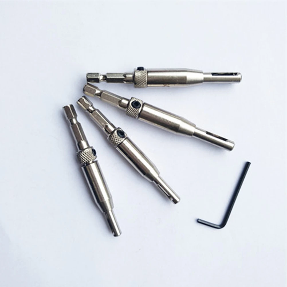 4 pcs Self Centering Hinge Drill Bits Woodworking Tool Set 5/64 7/64 9/64 11/64 Brass Body Durable Hole Puncher For
4 pcs Self Centering Hinge Drill Bits Woodworking Tool Set 5/64 7/64 9/64 11/64 Brass Body Durable Hole Puncher For