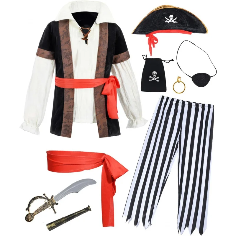 ❤️❤️❤️9 PCS Pirate Costume Coat Pants Hat with Accessories Deluxe Set for Party Cosplay 3-12 Years❤️⭐️❤️
❤️❤️❤️9 PCS Pirate Costume Coat Pants Hat with Accessories Deluxe Set for Party Cosplay 3-12 Years❤️⭐️❤️