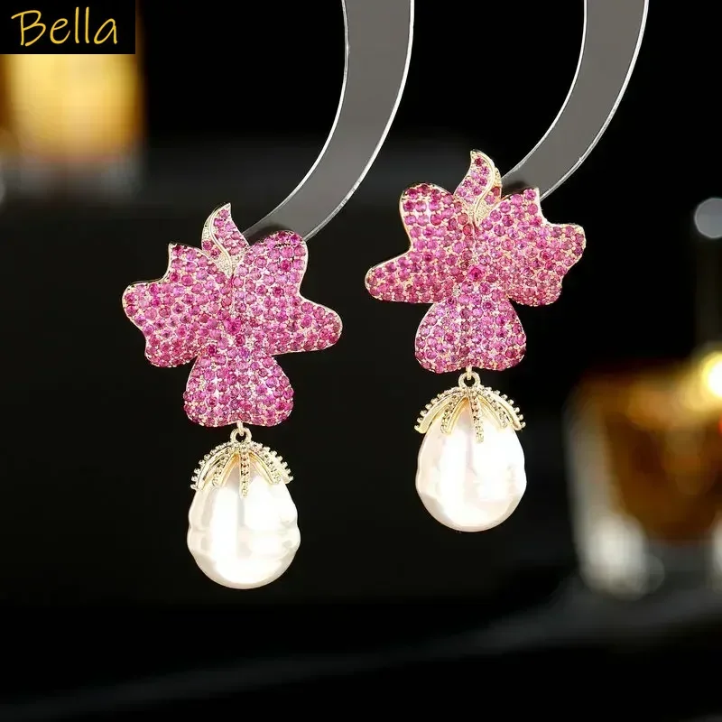 Pink Flower Earrings for Women Elegant Jewelry Daily Wear Party blue White Zirconia Earrings Sweet
Pink Flower Earrings for Women Elegant Jewelry Daily Wear Party blue White Zirconia Earrings Sweet