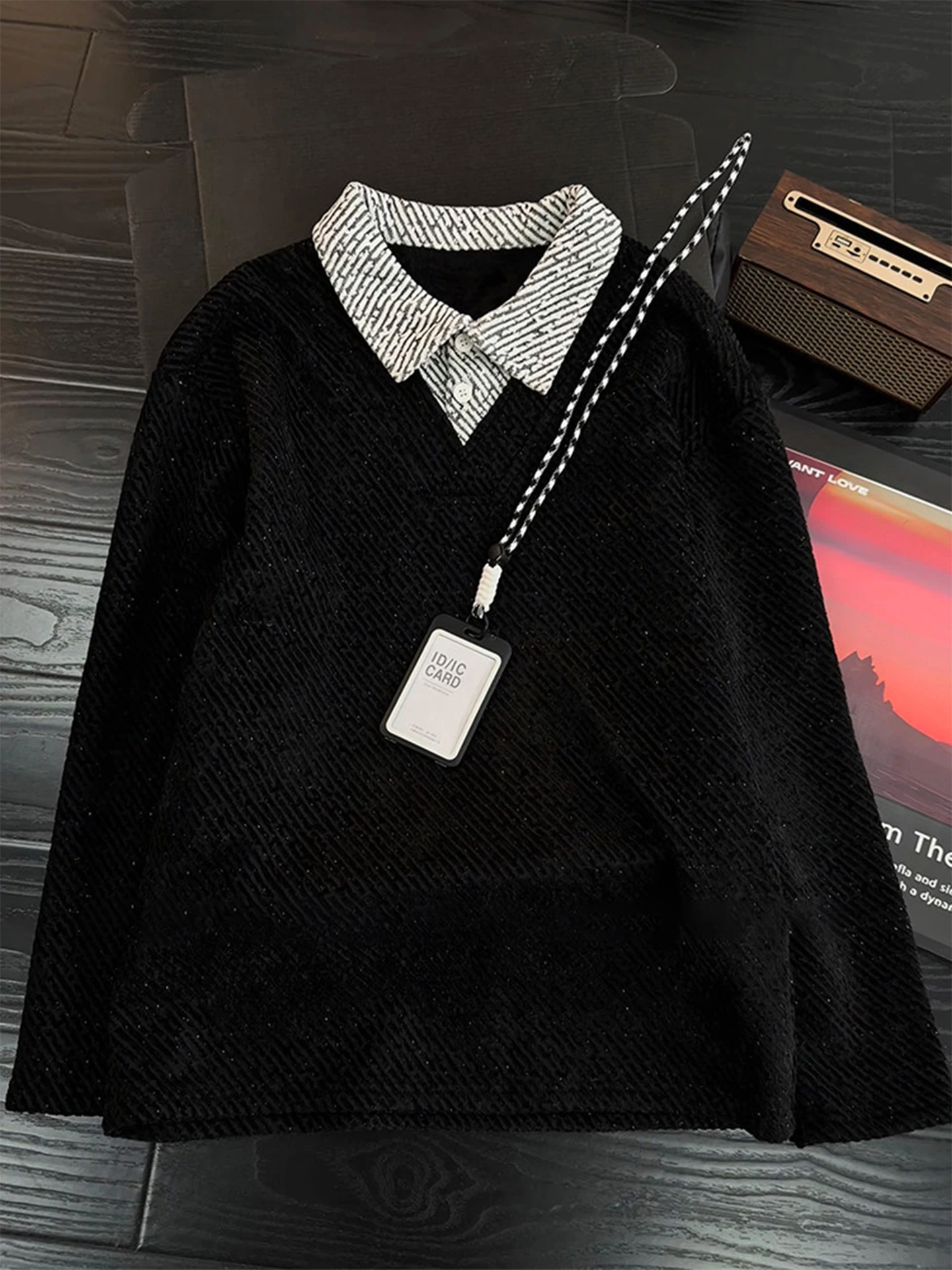 American Sle Long Sve irt Hoodie Men's Spring High End Feeling Layering T-irt Casual Loose Fit Polyester Fiber
American Sle Long Sve irt Hoodie Men's Spring High End Feeling Layering T-irt Casual Loose Fit Polyester Fiber