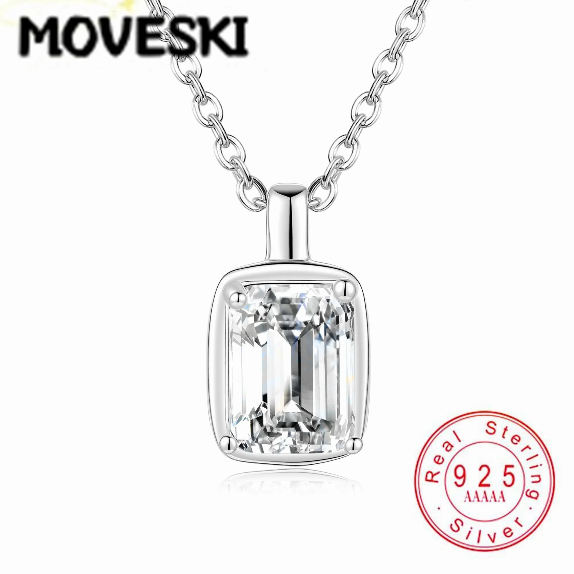 MOVESKI S925 Sterling Silver Emerald Cut 1/2CT Moissanite Necklace Minimal Rectangle Solitaire Pendant Jewelry For Women
MOVESKI S925 Sterling Silver Emerald Cut 1/2CT Moissanite Necklace Minimal Rectangle Solitaire Pendant Jewelry For Women