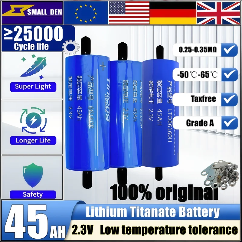 2.3V 45Ah battery Original Yinlong LTO 66160 10C discharge lithium Titanate batteries DIY 12V 24V 48V low temperature resistant
2.3V 45Ah battery Original Yinlong LTO 66160 10C discharge lithium Titanate batteries DIY 12V 24V 48V low temperature resistant