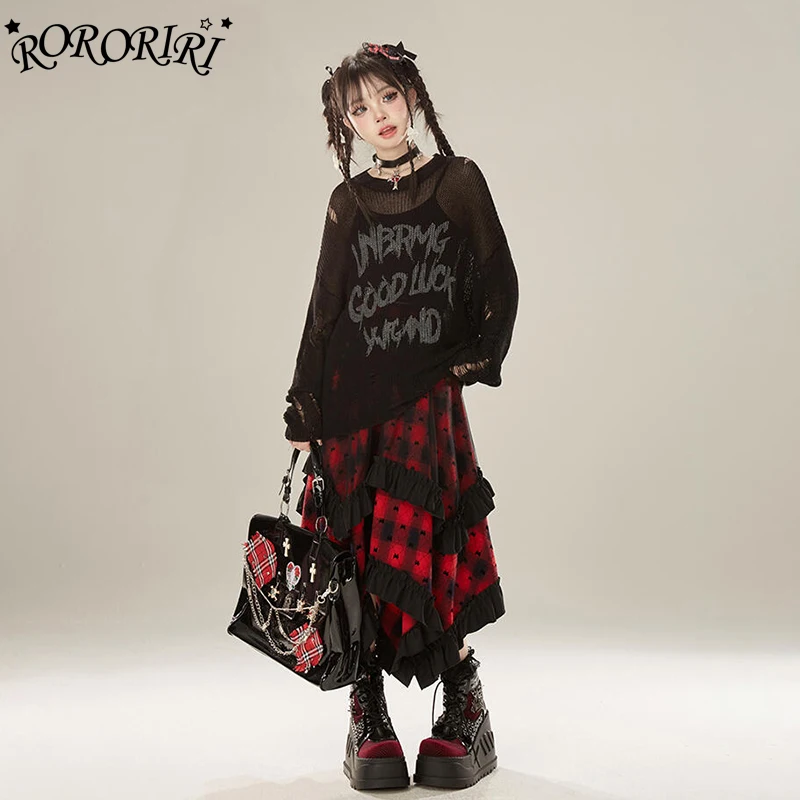 RORORIRI Women Tulle Overlay Frilly Tartan Long Skirt Vintage Bow Flocked Elastic Waist Ruffle Irregular Skirt Punk Y2k Clothes
RORORIRI Women Tulle Overlay Frilly Tartan Long Skirt Vintage Bow Flocked Elastic Waist Ruffle Irregular Skirt Punk Y2k Clothes