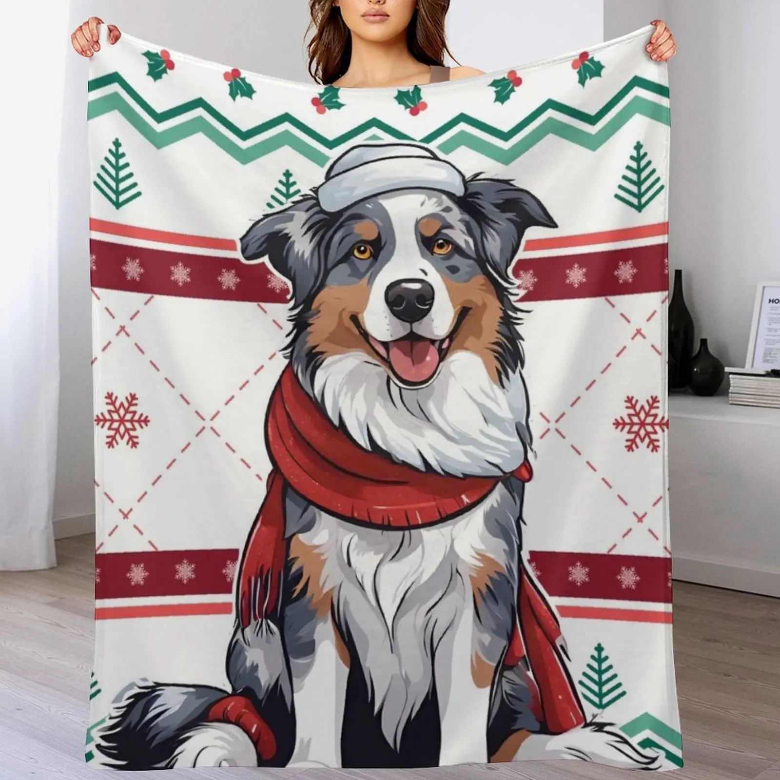 Aussie: Australian Shepherd Against Christmas Sweater Pattern Throw Blanket Anti Shedding Soft Fuzzy Blanket for Home
Aussie: Australian Shepherd Against Christmas Sweater Pattern Throw Blanket Anti Shedding Soft Fuzzy Blanket for Home