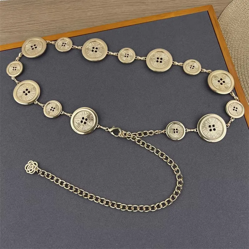 Women's Vintage Metal Button Gold Silver Chain Corset Female Cummerbund Coat Waistband Dress Decration Narrow Belt J599
Women's Vintage Metal Button Gold Silver Chain Corset Female Cummerbund Coat Waistband Dress Decration Narrow Belt J599