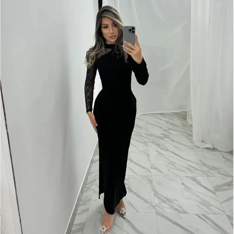 customized Saudi Arabia Mermaid Long Sleeves Evening Dresses O-Neck Pleated Ankle Length Formal Prom Gowns Zipper Party Dress
customized Saudi Arabia Mermaid Long Sleeves Evening Dresses O-Neck Pleated Ankle Length Formal Prom Gowns Zipper Party Dress