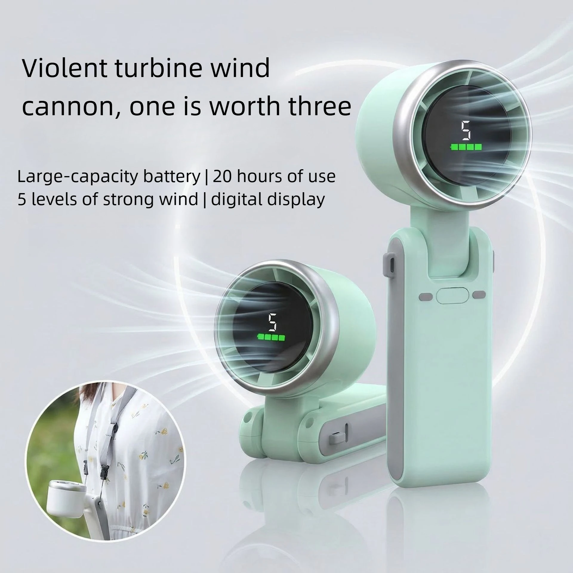 Portable Handheld Turbo Fan, Rechargeable Mini Personal Hand Fan, 5-Speed Wind, Power Display,Brushless Motor for Indoor Outdoor
Portable Handheld Turbo Fan, Rechargeable Mini Personal Hand Fan, 5-Speed Wind, Power Display,Brushless Motor for Indoor Outdoor