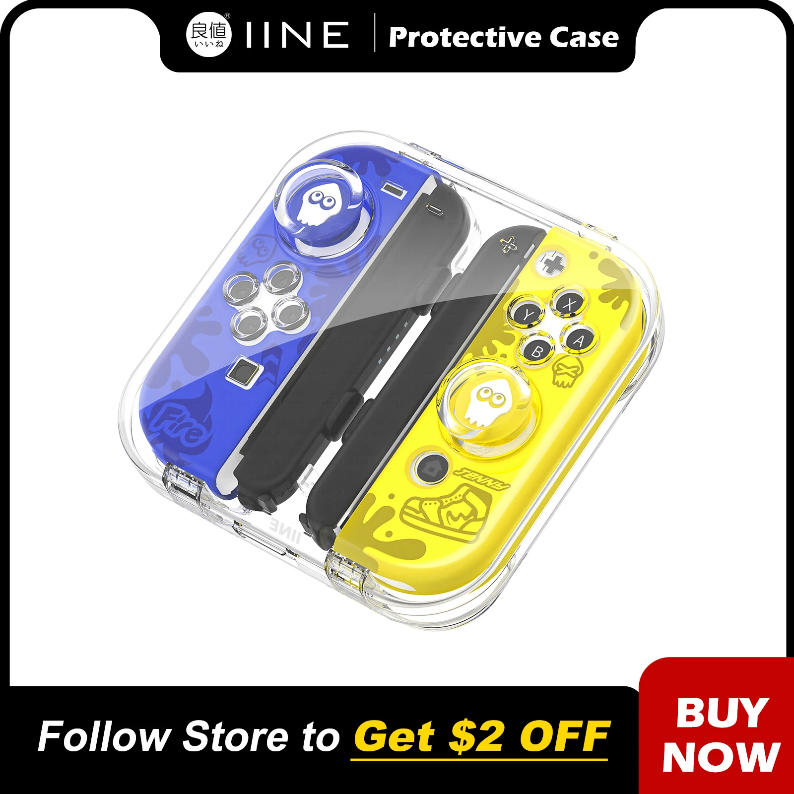 IINE Transparent Storage Case for Joy-con / Large Capacity& Pressure-Resistant Joystick Design & Magnetic opening and Closing
IINE Transparent Storage Case for Joy-con / Large Capacity& Pressure-Resistant Joystick Design & Magnetic opening and Closing