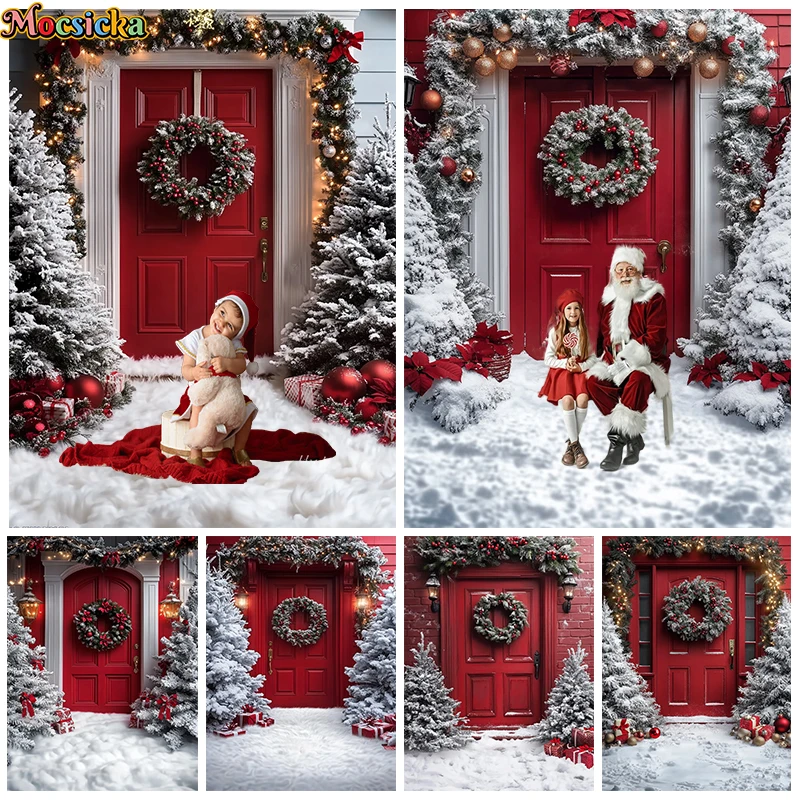 Mocsicka Christmas Backdrop For Photography Winter Red Door Wreath Snow Xmas Tree Decorations Kids Baby Photo Backgrounds Studio
Mocsicka Christmas Backdrop For Photography Winter Red Door Wreath Snow Xmas Tree Decorations Kids Baby Photo Backgrounds Studio