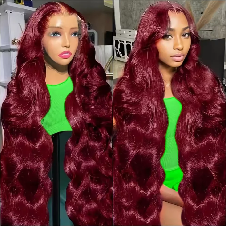 13x6 HD Transparent Lace Front Wig Body Wave 99J Burgundy Hair Lace Wig 40 46 Long Inch 220% Density Brazilian human hair for wom
13x6 HD Transparent Lace Front Wig Body Wave 99J Burgundy Hair Lace Wig 40 46 Long Inch 220% Density Brazilian human hair for wom