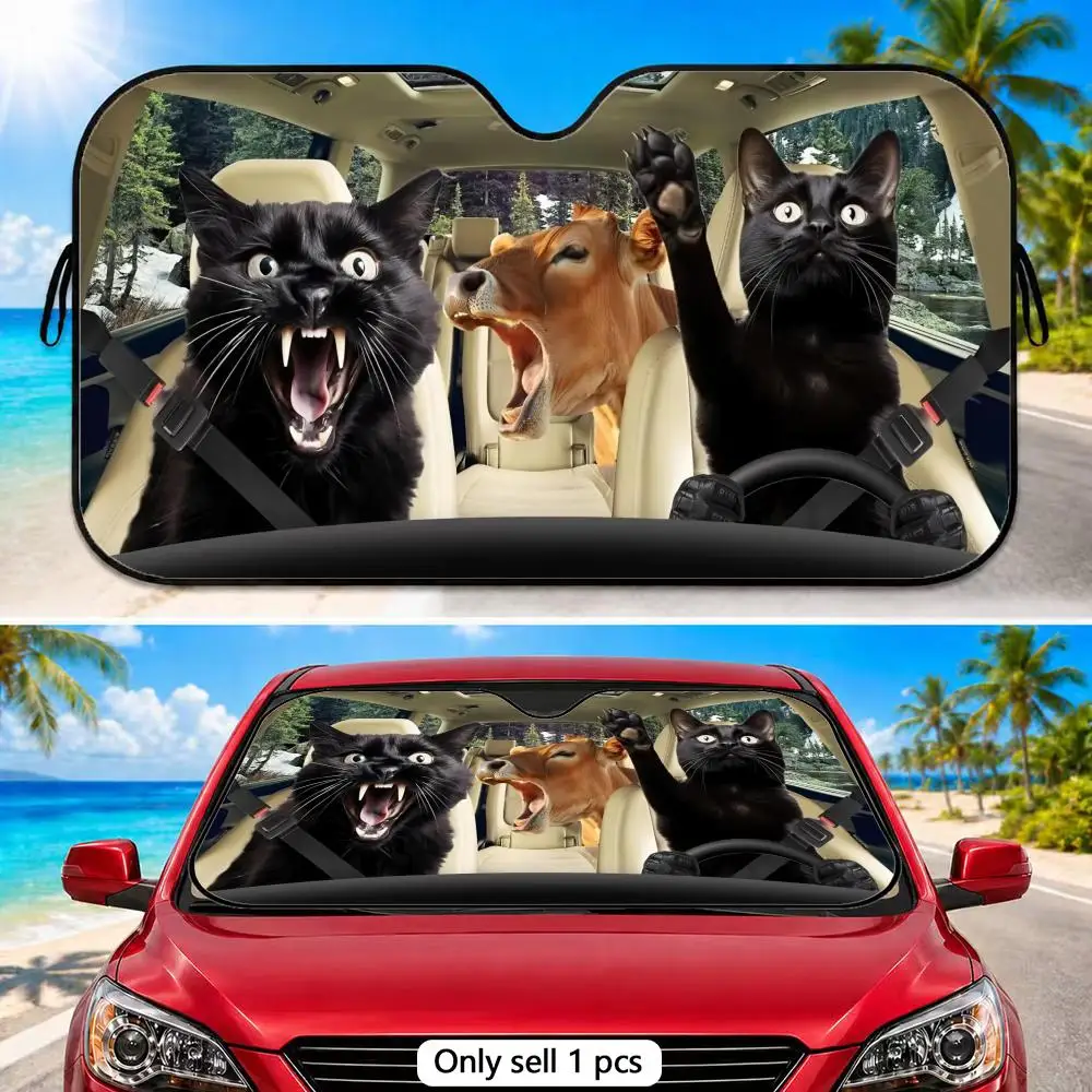 Funny Black Cat Sun Visor Car Front Window Windshield Sunshade Five-Layer Aluminum Foil UV Protector Heat Shield
Funny Black Cat Sun Visor Car Front Window Windshield Sunshade Five-Layer Aluminum Foil UV Protector Heat Shield